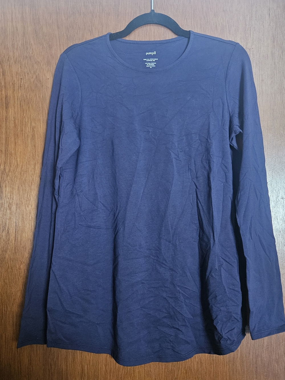 Pure Jill Women's Navy Long-Sleeve Crew Tee